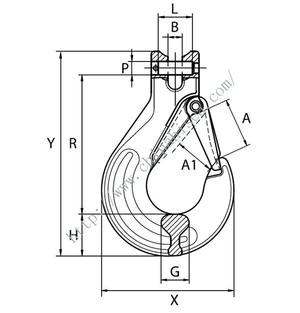 thumbnail image 2 of 3/8 Clevlock Sling Hook With Latch – Grade 80, Truck Rated – STARRR MRSAC 2 of 6