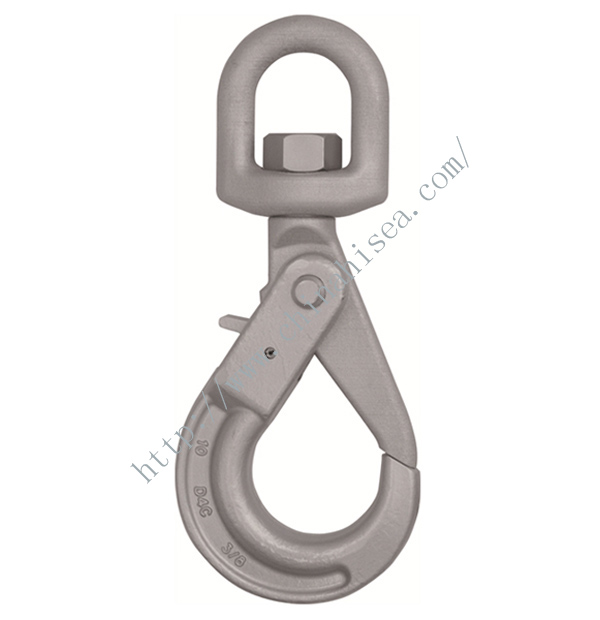 Grade 100 Eye Swivel Self Locking Hook