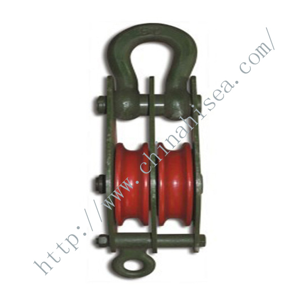 2 Wheels Sheaves Pulley Blocks with Closed Shackle
