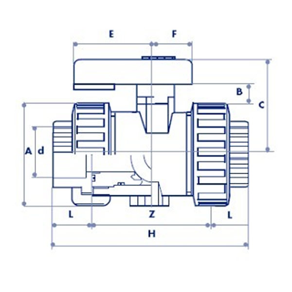 Black Colour Double Union ABS UPVC Ball Valves Working Thoery 