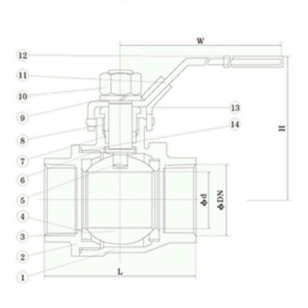 Two Pieces Ball Valves Stereogram