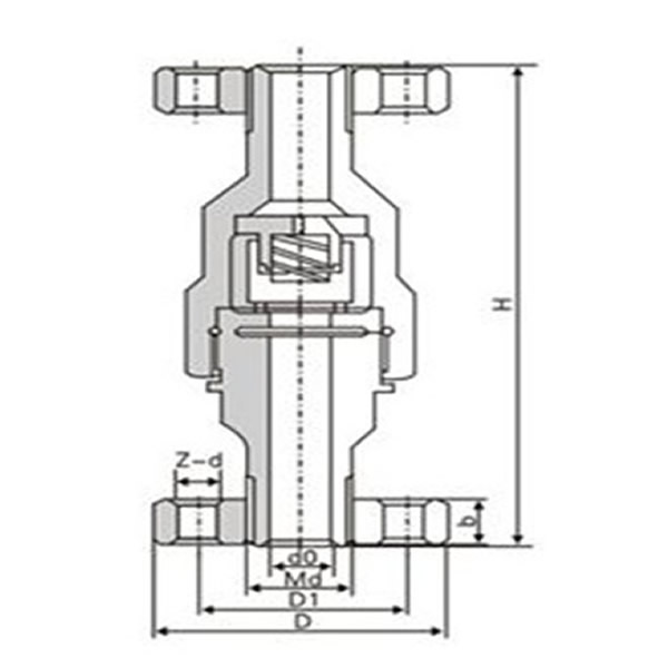 Forged Steel Vertical Type Lift Check Valve Stereogram