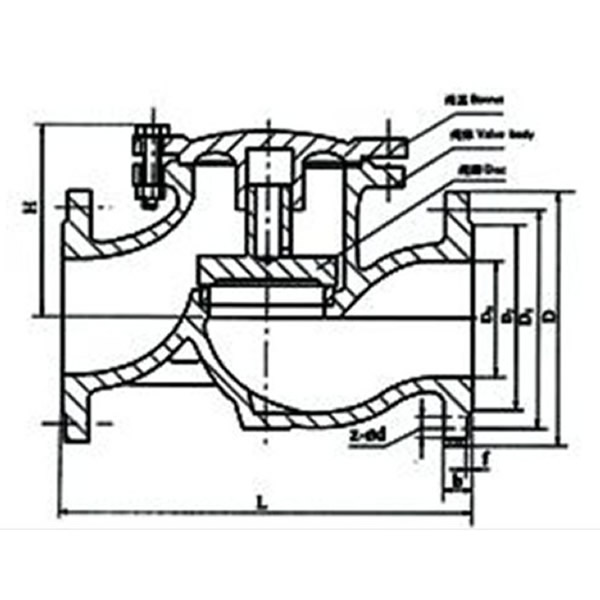 H41T Lift Check Valve Drawing 