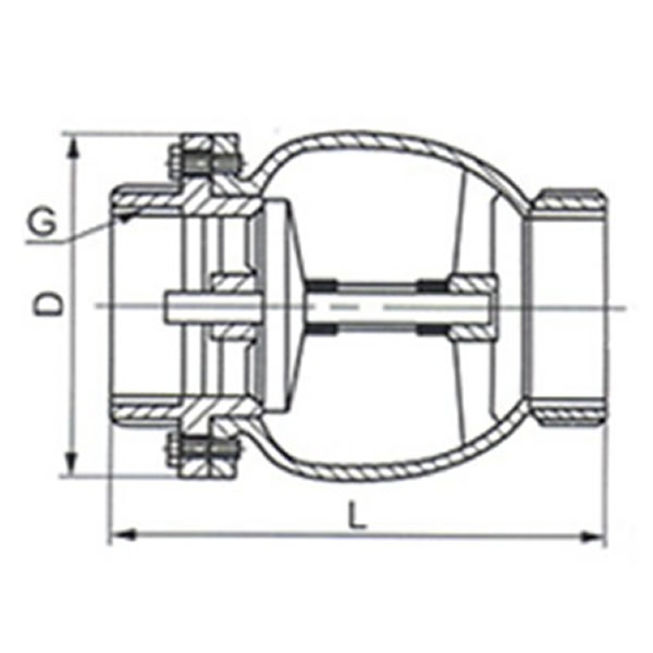 H41X Brass Muffle Check Valve Drawing