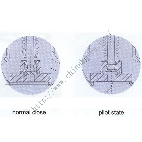 Bellow Pilot Globe Valves Normal Close and Pilot State 