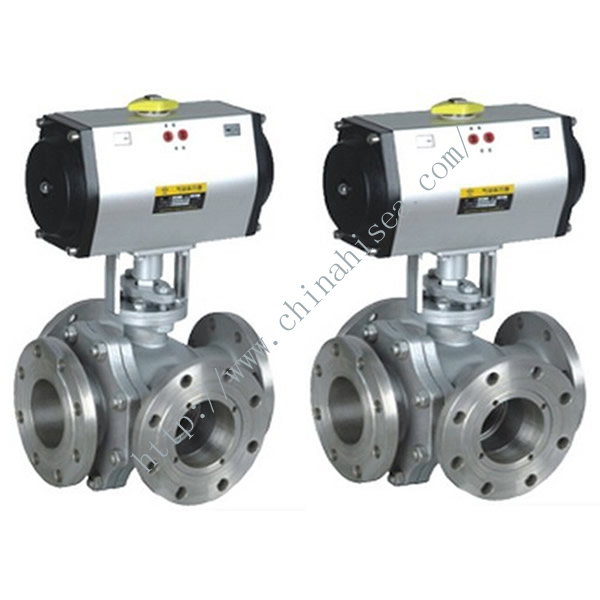 Four Way Pneumatic Ball Valve Sample