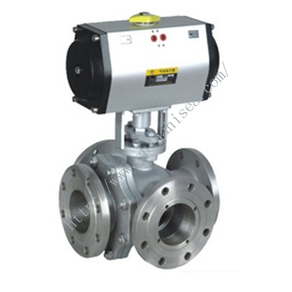 Four Way Pneumatic Ball Valve