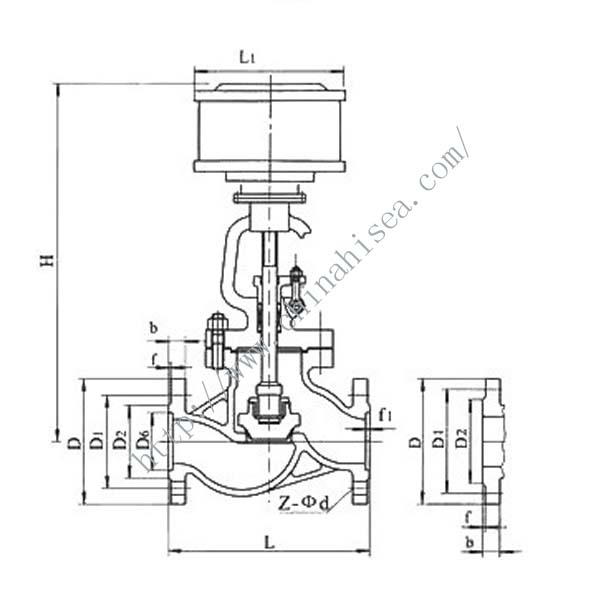 Pneumatic High Pressure Globe Valve Drawing