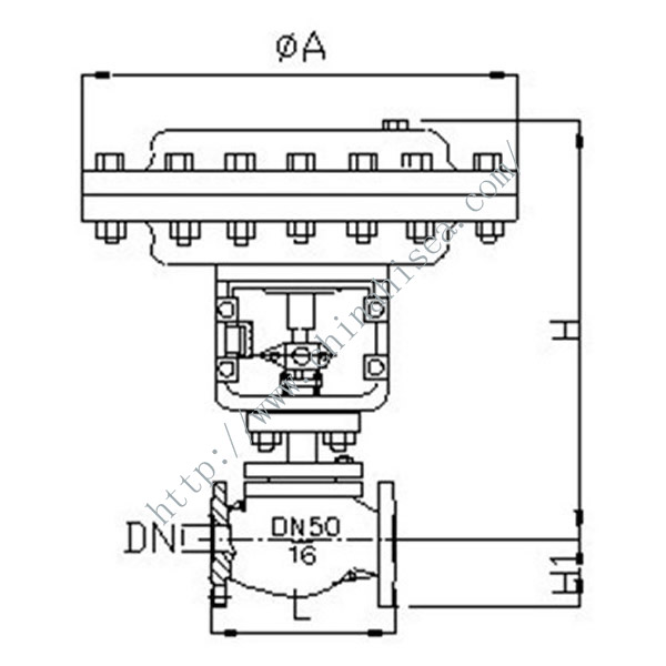 Pneumatic Diaphragm Regulating Valve Nomal Temperature