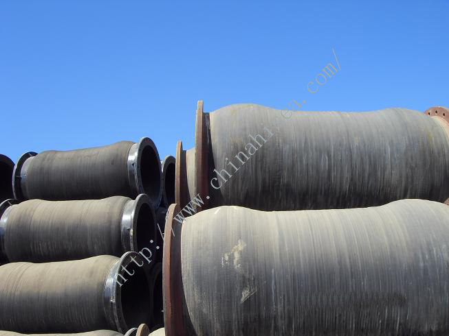 Flange dredging hose in warehouse.JPG