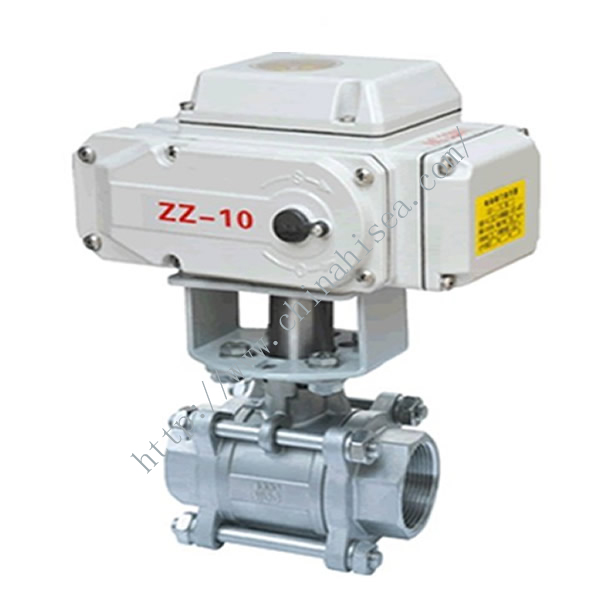 Electric Three Pieces Ball Valve In Factory 