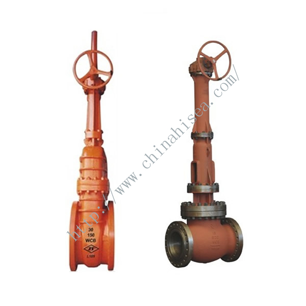 Gear Drive Cast Steel Gate Valve Side Elevation