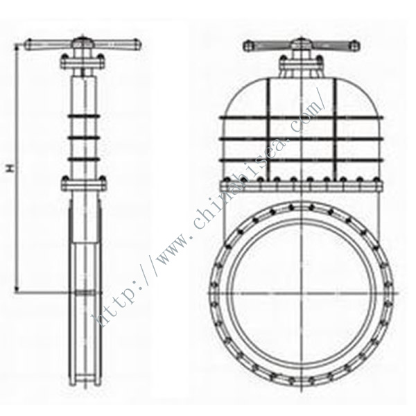 Cast Steel Knife Gate Valve Height Show 