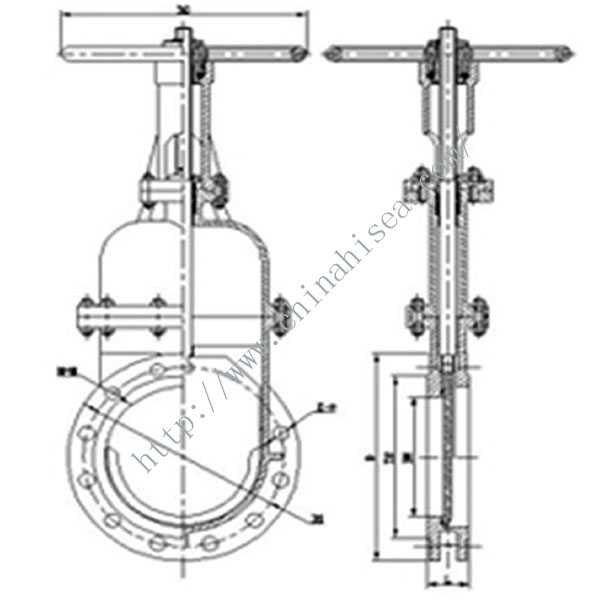 Knife Gate Valve Drawing 