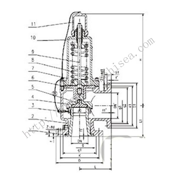 Spring Type Safety Valve Drawing 