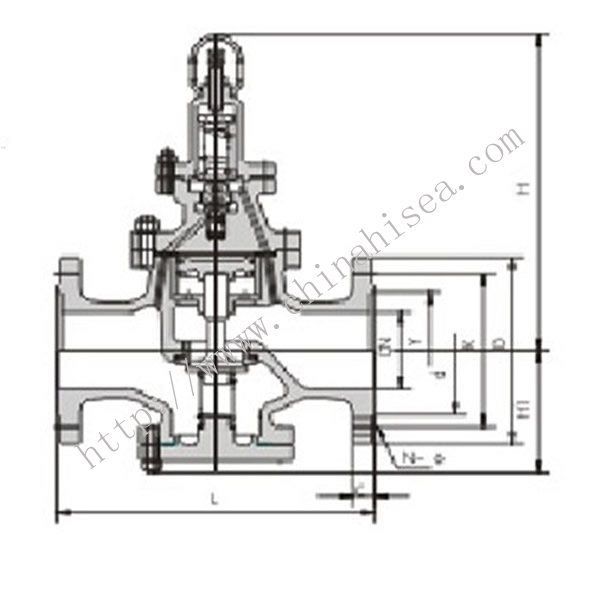 Flange Type Reducing Pressure Valve Drawing 