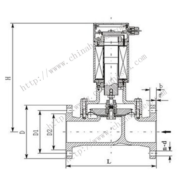 Gas Flange Solenoid Valve Drawing