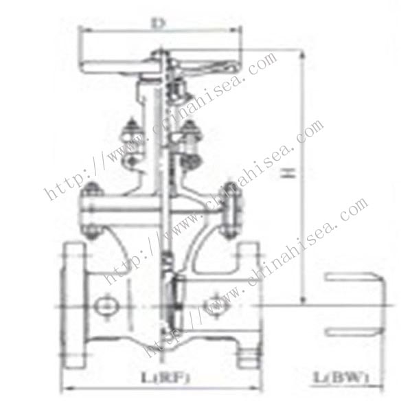 JIS Standard Steel Gate Valve Drawing