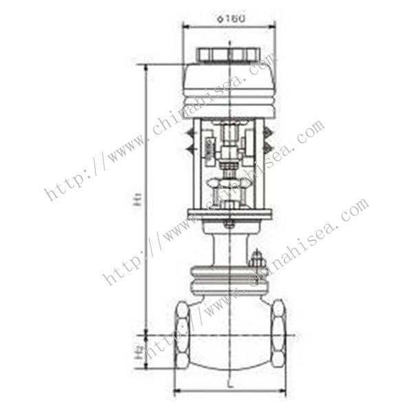 Electric Single Seat Adjusting Valve Drawing