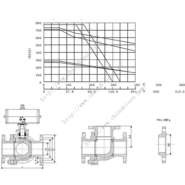 Electric Three Way Ball Valve Drawing