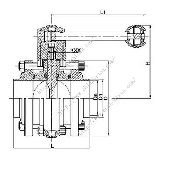 Three Piece Butterfly Valve Drawing