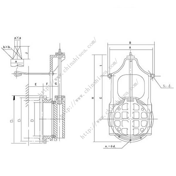 Round Sluice Gate Valve Drawing