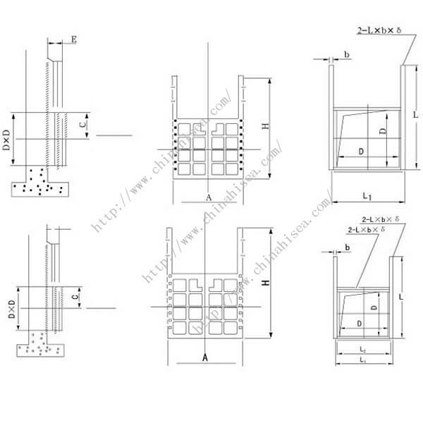 Square Sluice Gate Valve Drawing