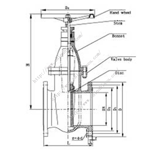 Water Treatment Gate Valve Drawing