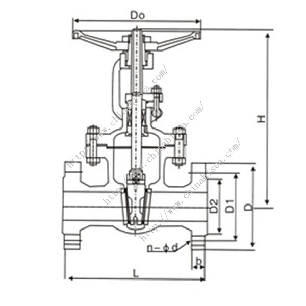 API 6D Gate Valve Drawing