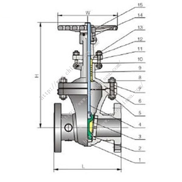 API Gate Valve 300LB Drawing